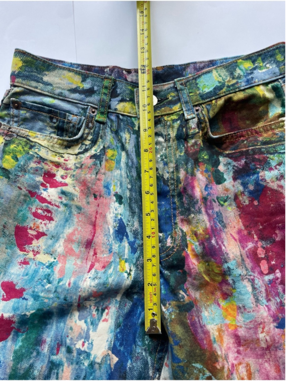 Abstract Paint Print Wide Leg Jeans – High Rise art acne - Picture 4 of 8